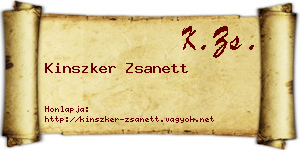 Kinszker Zsanett névjegykártya